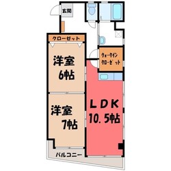 東武宇都宮駅 徒歩15分 5階の物件間取画像